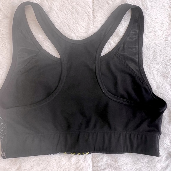Victoria’s Secret PINK Ultimate Logo Unlined Black Yellow White Sports Bra S/P - Picture 4 of 5